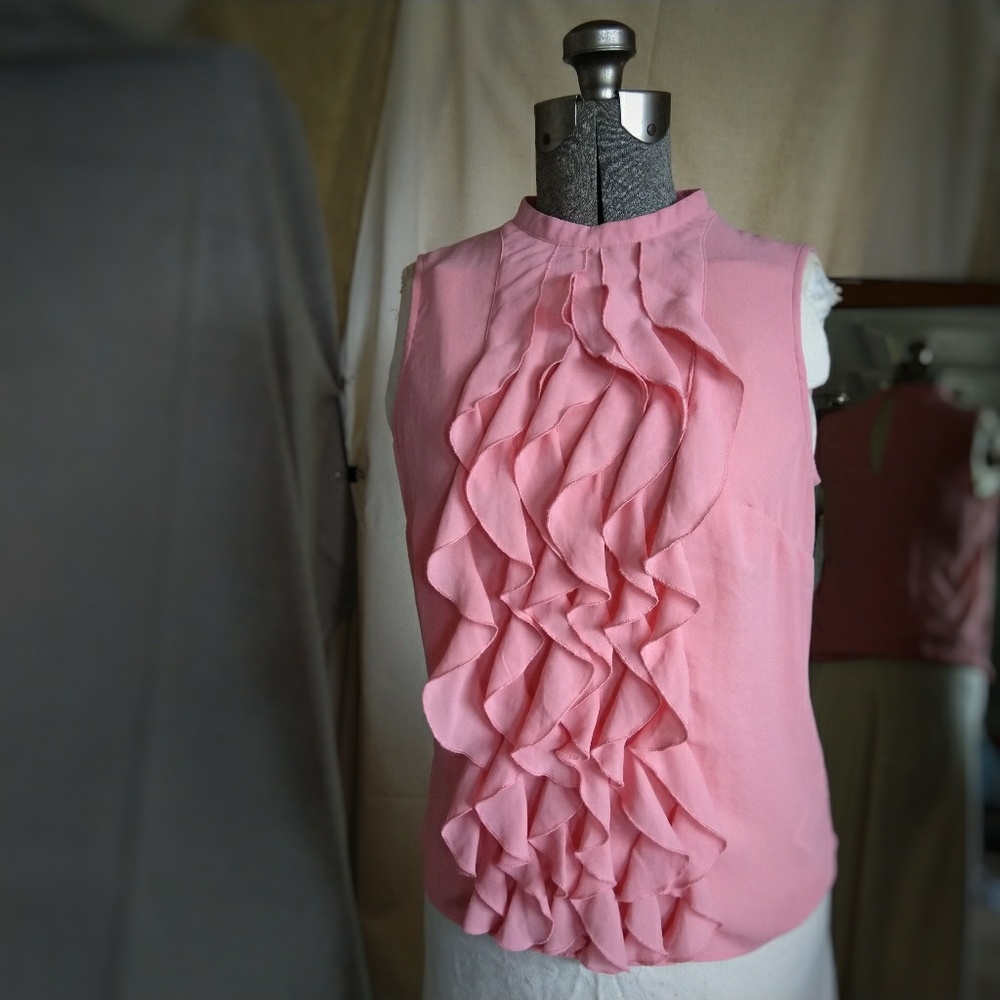 H&M Sleeveless Ruffle Blouse 6 Pink - Picture 4 of 6